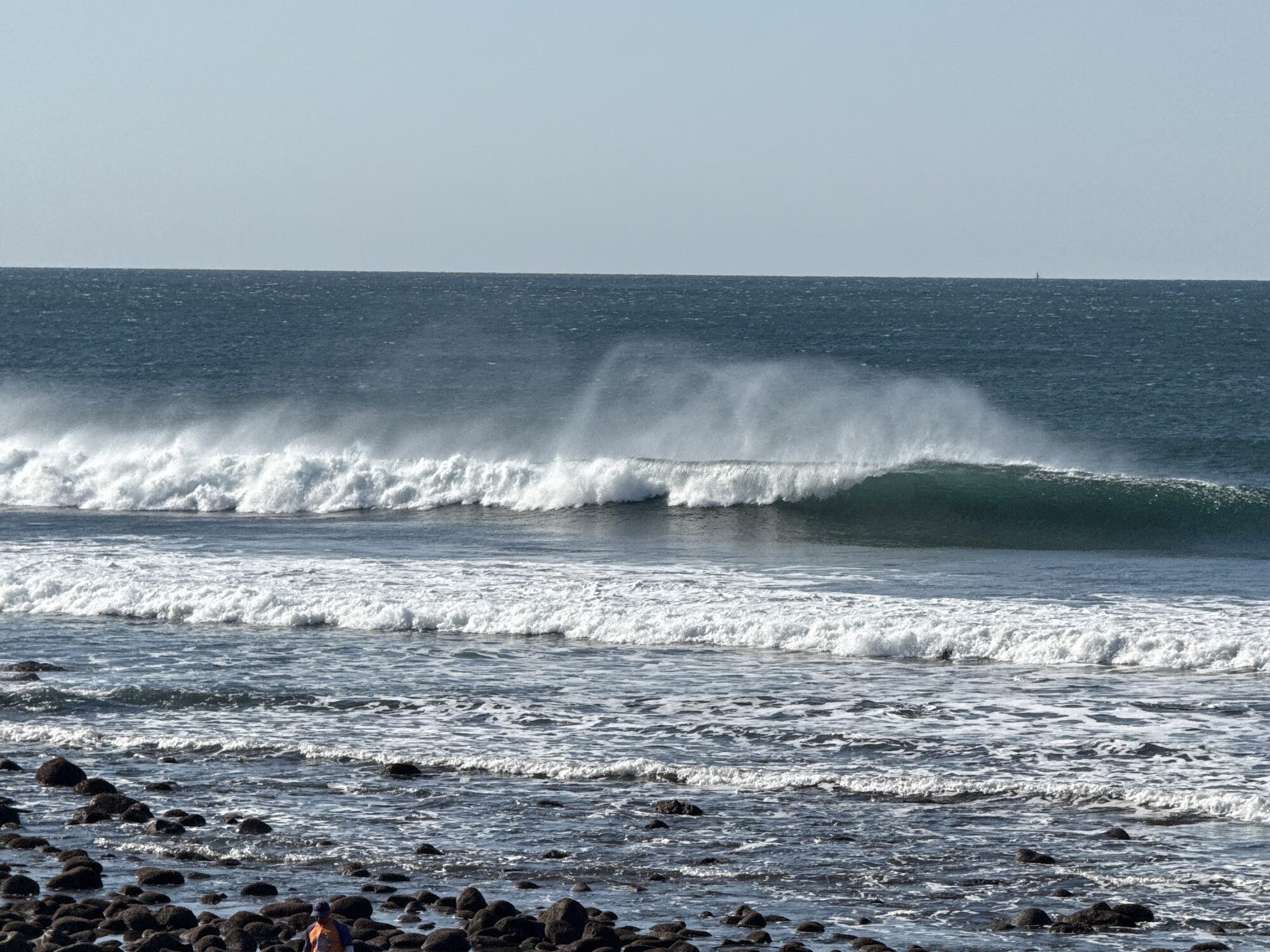 A wave breaking on El Salvador's Pacific coast